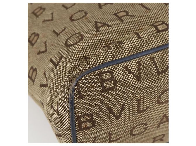 Bulgari Borsa Tote BVLGARI Logo Mania Canvas Beige Oro Auth hk3330 D'oro - vista 11