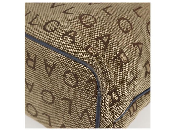 Bulgari Borsa Tote BVLGARI Logo Mania Canvas Beige Oro Auth hk3330 D'oro - vista 12