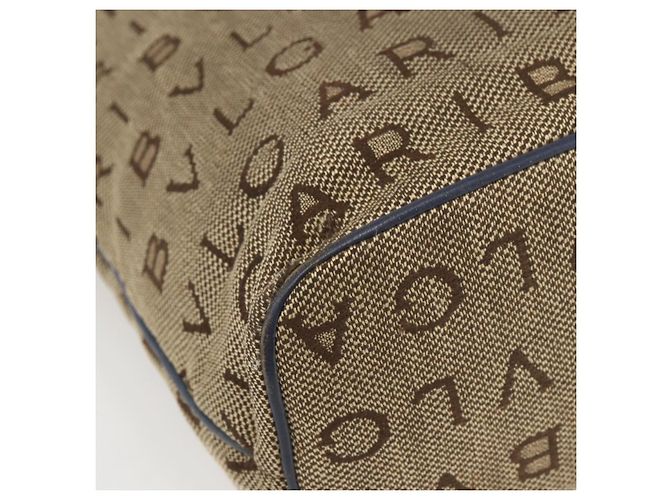 Bulgari Borsa Tote BVLGARI Logo Mania Canvas Beige Oro Auth hk3330 D'oro - vista 13