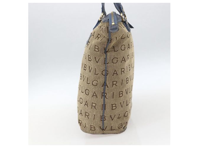 Bulgari Borsa Tote BVLGARI Logo Mania Canvas Beige Oro Auth hk3330 D'oro - vista 5