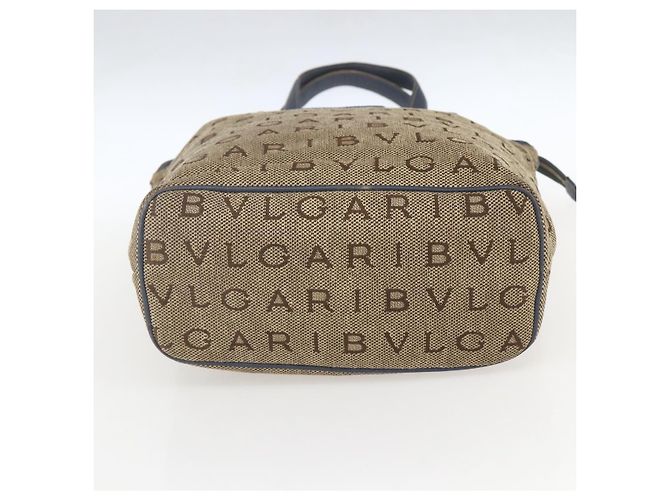 Bulgari Borsa Tote BVLGARI Logo Mania Canvas Beige Oro Auth hk3330 D'oro - vista 9
