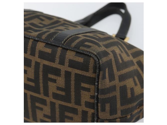 Borsa a mano in tela Zucca FENDI nera e marrone Auth 161083 Nero - vista 10