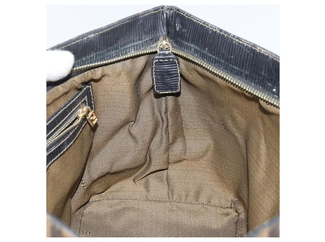 Borsa a mano in tela Zucca FENDI nera e marrone Auth 161083 Nero - vista 17