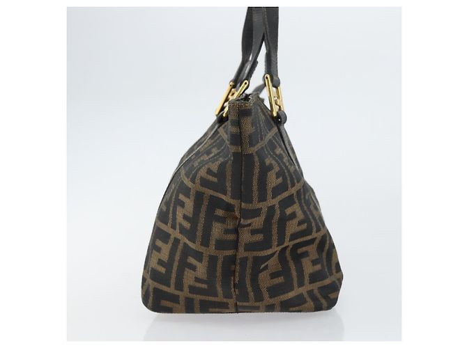 Borsa a mano in tela Zucca FENDI nera e marrone Auth 161083 Nero - vista 5