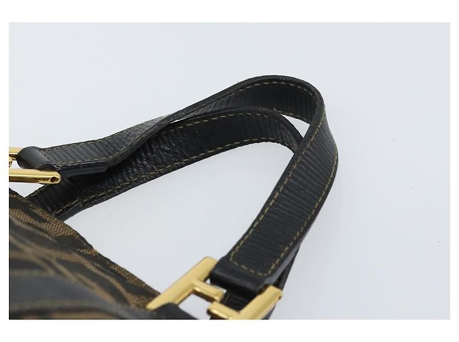 Borsa a mano in tela Zucca FENDI nera e marrone Auth 161083 Nero - vista 8