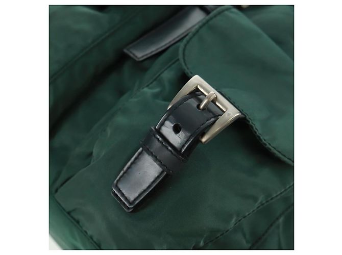 PRADA Rucksack aus Nylon grün silber authentisch 161515 - Ansicht 17
