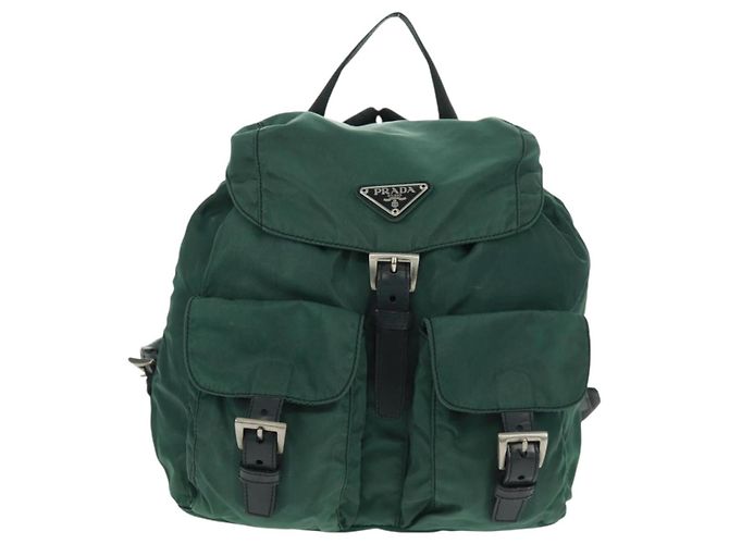 PRADA Rucksack aus Nylon grün silber authentisch 161515 - Ansicht 2