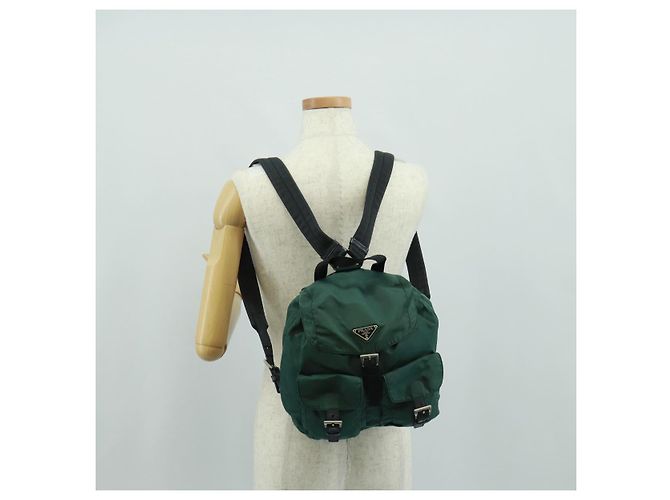 PRADA Rucksack aus Nylon grün silber authentisch 161515 - Ansicht 30
