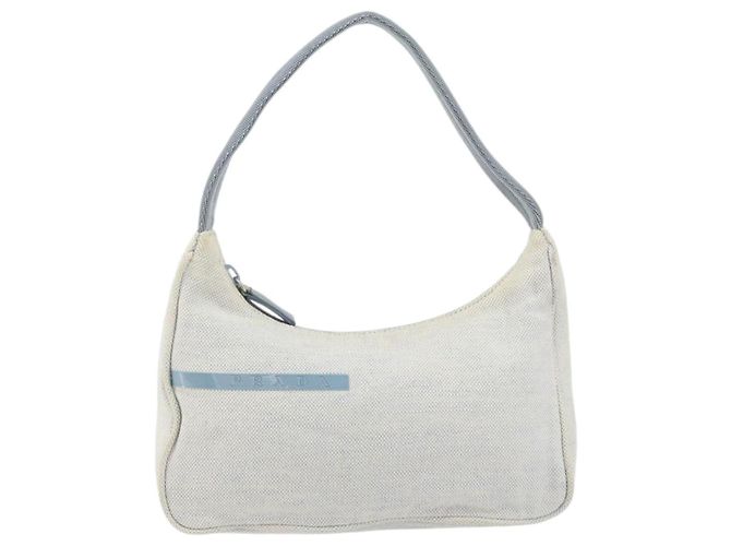 PRADA Borsa sportiva in tela grigia blu Auth hk3257 Marrone - vista 2