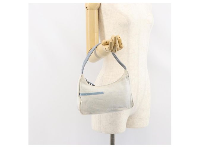 PRADA Borsa sportiva in tela grigia blu Auth hk3257 Marrone - vista 20
