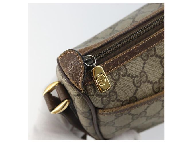 Gucci Borsa GG Supreme Web Sherry Line in PVC beige e oro 89 02 032 Auth 161109 D'oro - vista 15