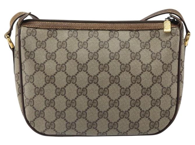 Gucci Borsa GG Supreme Web Sherry Line in PVC beige e oro 89 02 032 Auth 161109 D'oro - vista 3