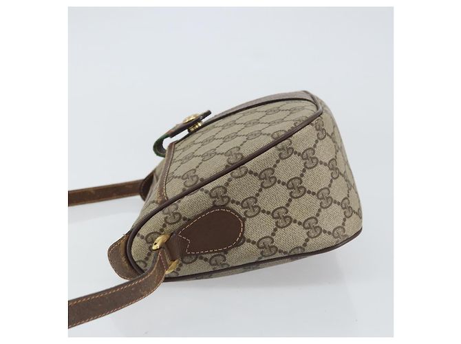 Gucci Borsa GG Supreme Web Sherry Line in PVC beige e oro 89 02 032 Auth 161109 D'oro - vista 5