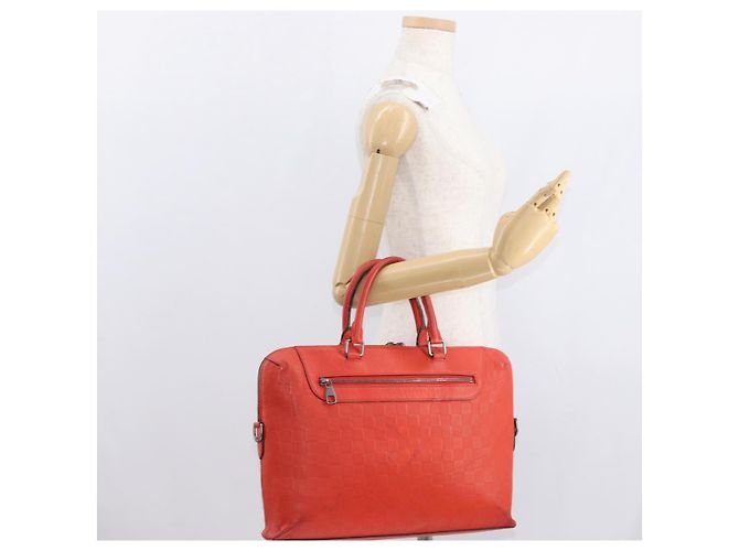 LOUIS VUITTON Porta Documenti da Viaggio Damier Infini Arancione N41143 LV Auth 161486 - vista 26