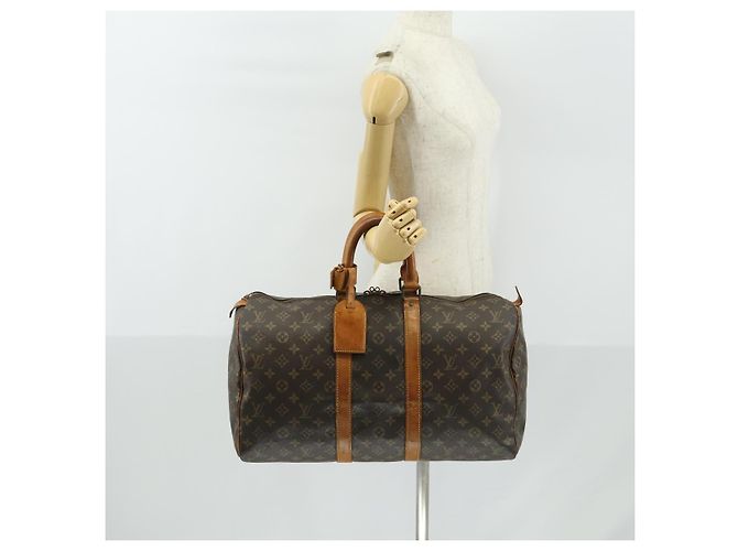 LOUIS VUITTON Borsa Boston Monogram Keepall 45 M41428 LV Auth 159123 Monogramma - vista 23