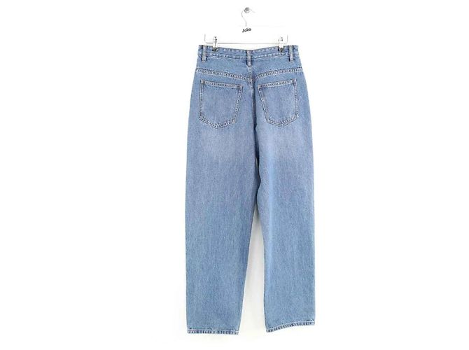 Autre Marque Jeans dritti in cotone blu - vista 3