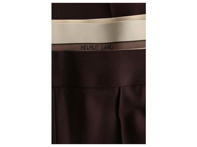 Helmut Lang Pantalones de lana marrón Castaño - vista 7