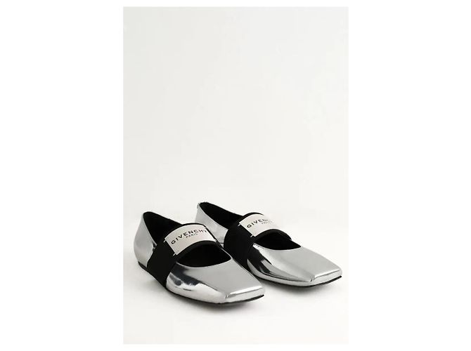 Givenchy Bailarinas de cuero plateadas Plata - vista 3