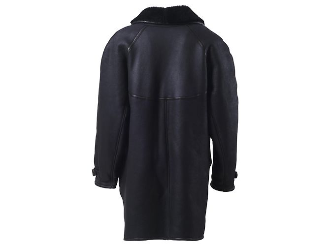 Autre Marque Mac Douglas Black Natural Shearling Leather Coat - view 3