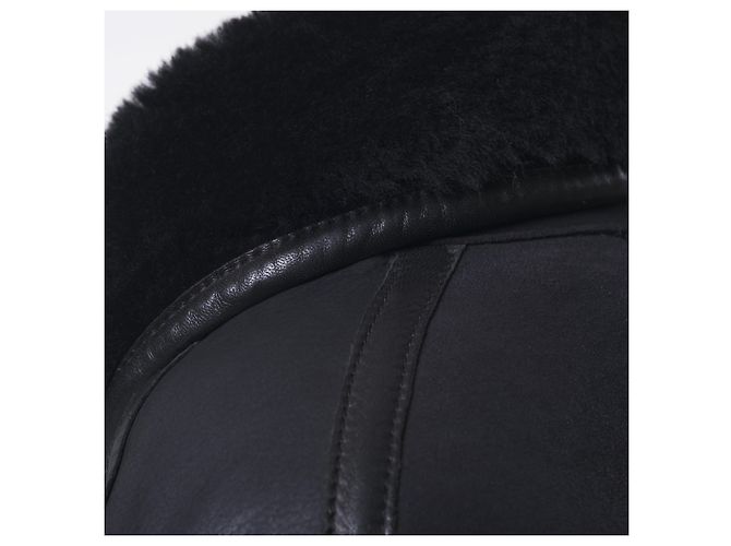 Autre Marque Mac Douglas Black Natural Shearling Leather Coat - view 5