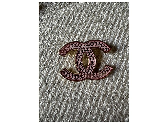 Chanel CC Brosche Goldfarbenes Metall Kleeblatt Muster Golden - Ansicht 6