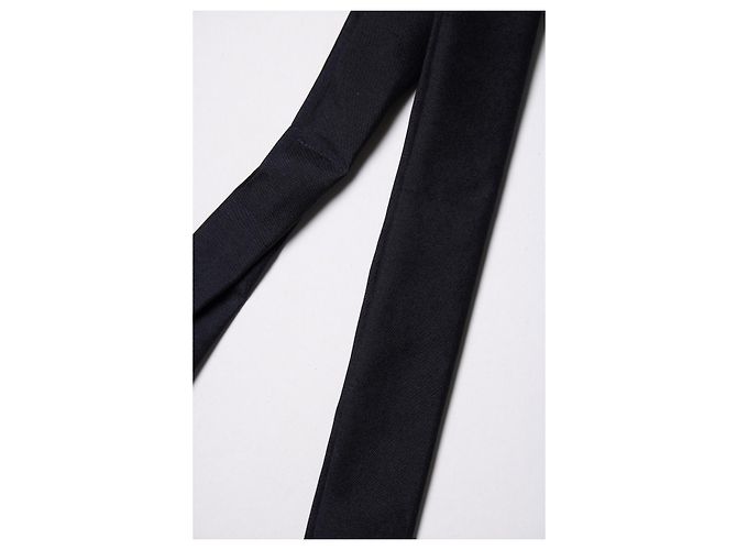 Cravatta nera Saint Laurent con bordi grezzi Nero - vista 3