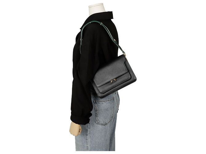 Marni Mittelgroße Schulter-Crossbody-Tasche Schwarz - Ansicht 11