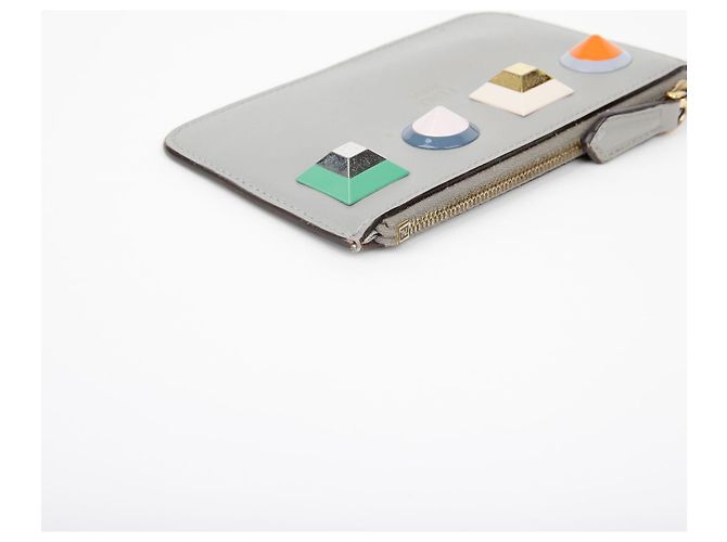 Fendi Portafoglio con borchie arcobaleno Marrone - vista 10