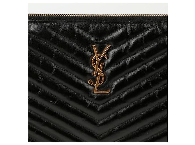 Saint Laurent Pochette per tablet con monogramma Nero - vista 3
