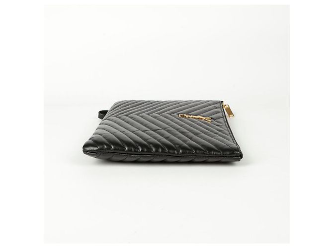 Saint Laurent Pochette per tablet con monogramma Nero - vista 5