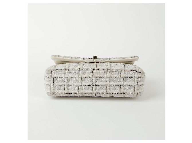 Chanel Borsa a spalla media in tweed classico Bianco - vista 6