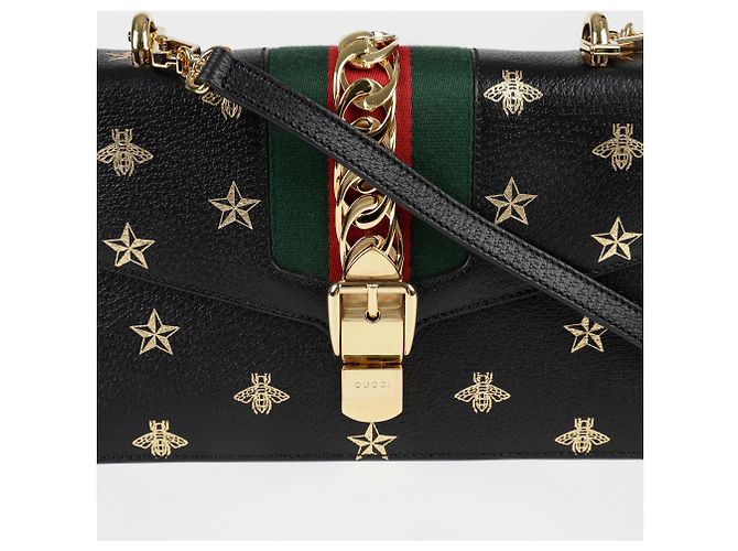 Gucci Silvie Vista Piccola Borsa a Spalla Nero - vista 2
