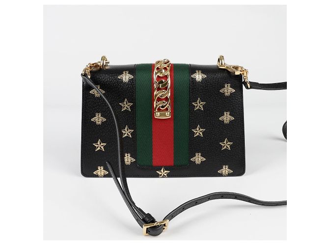 Gucci Silvie Vista Piccola Borsa a Spalla Nero - vista 4