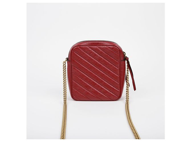 Gucci Borsa a tracolla incrociata GG Marmont con catena Rosso - vista 2