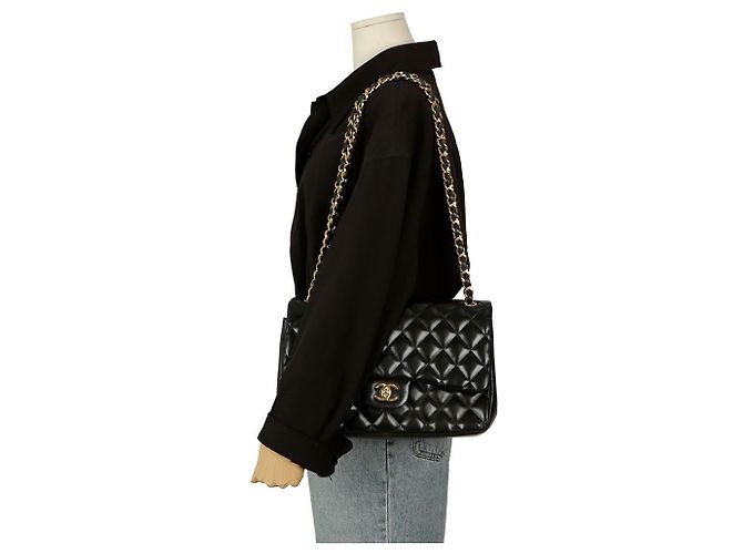 Chanel Borsa a tracolla classica con pattina grande Nero - vista 18