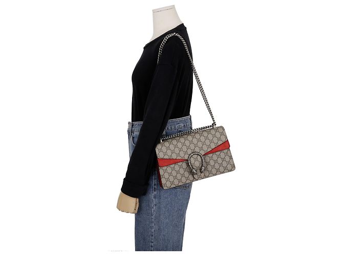 Gucci Borsa a spalla Diodorus con catena piccola Marrone - vista 7
