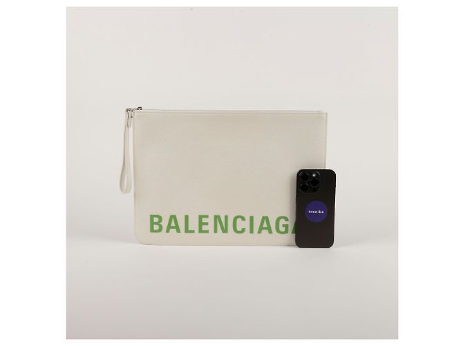 Balenciaga Clutch Logo Verde - vista 17