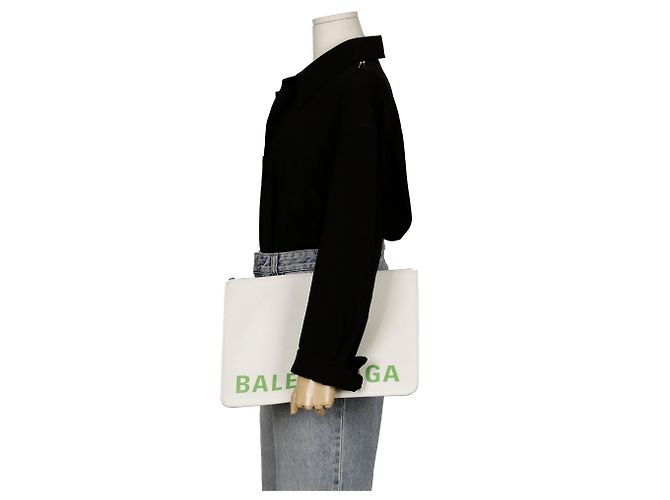 Balenciaga Clutch Logo Verde - vista 19