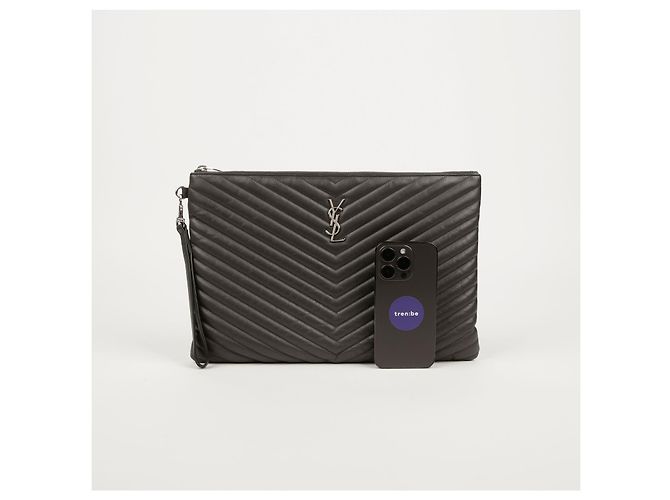 Saint Laurent Clutch Porta Documenti Monogram Marrone - vista 9