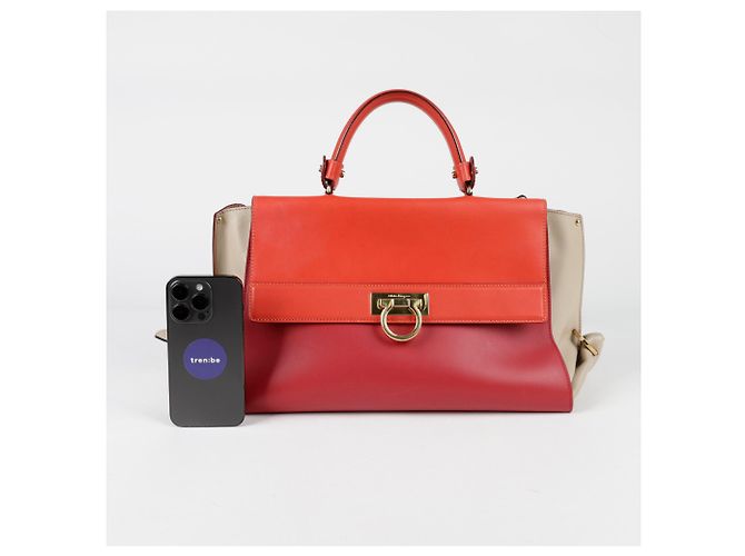 Salvatore Ferragamo Borsa Tote Sophia Rosso - vista 14