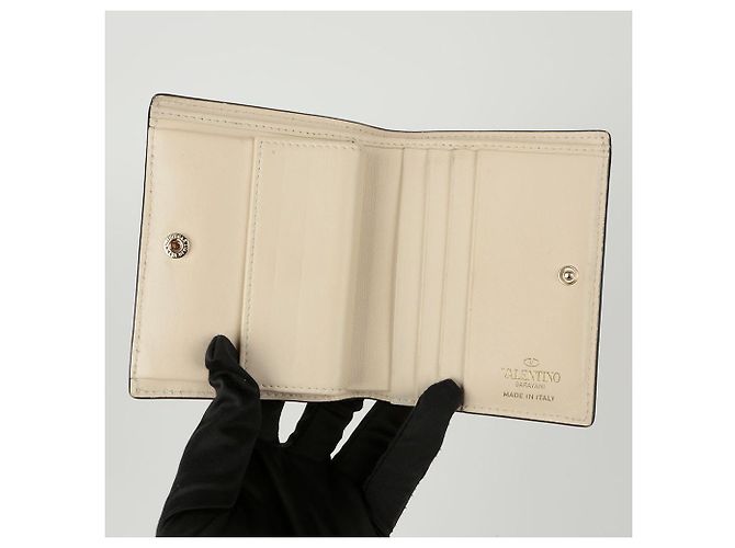 Valentino Billetera bi-fold Rockstud Blanco - vista 11