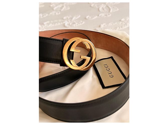Gucci Marmont Gürtel aus schwarzem Leder - Ansicht 6