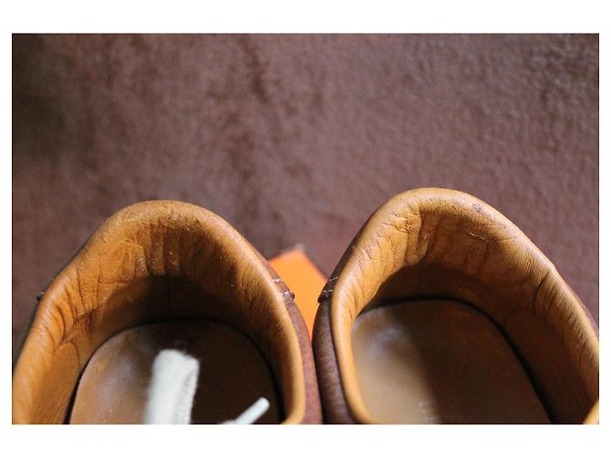 Sneakers Hermès Trail in pelle marrone - vista 7