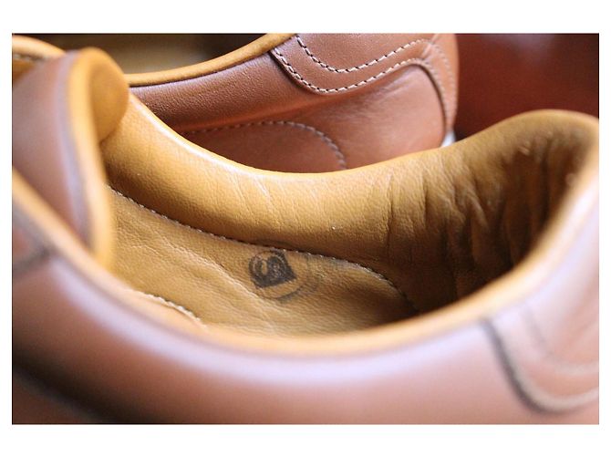 Hermès baskets en veau caramel semelle gomme beige taille 38 Marron - vue 4