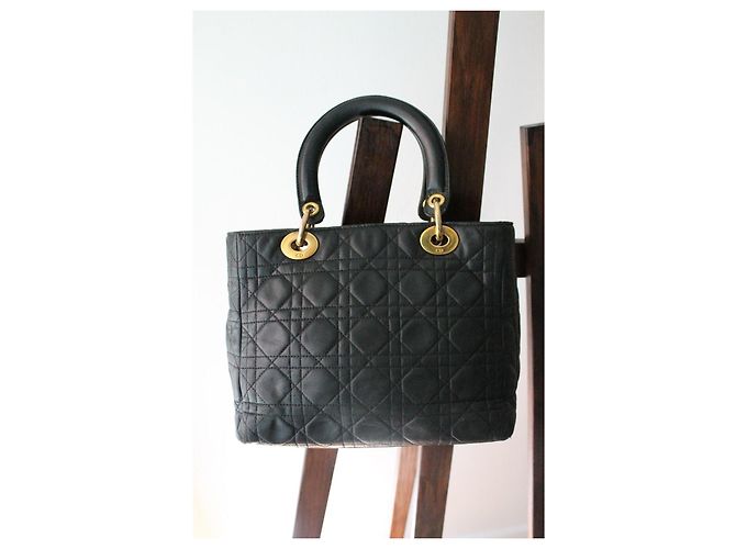 Dior Lady Dior Borsa in pelle nera Nero - vista 2