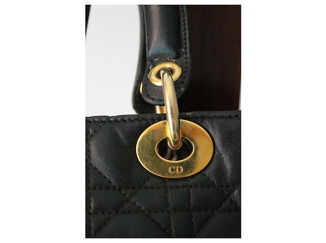 Dior Lady Dior Borsa in pelle nera Nero - vista 3