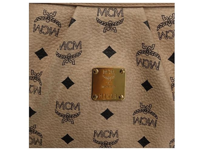MCM Vintage Visetos Tote Tasche aus Canvas Beige - Ansicht 7