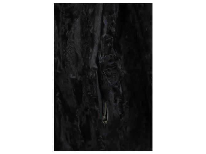 Autre Marque Abrigo de astracán de piel negra Negro - vista 3