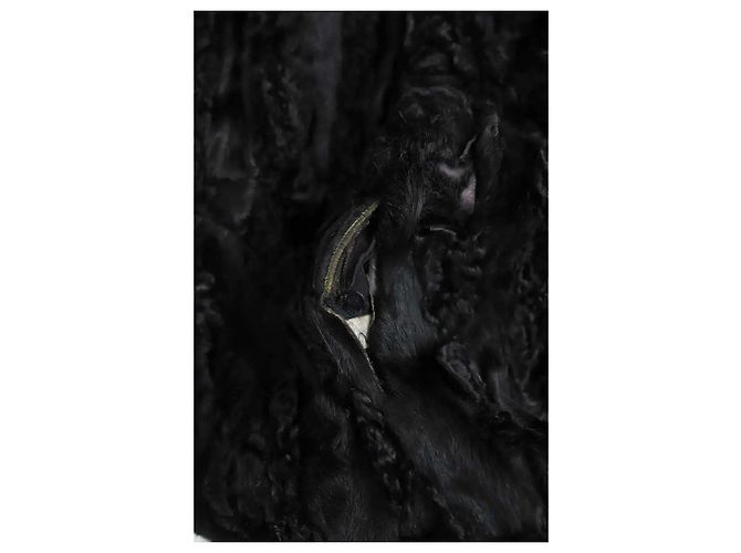 Autre Marque Abrigo de astracán de piel negra Negro - vista 6