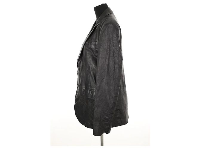 Zadig & Voltaire Abrigo de cuero negro - vista 3